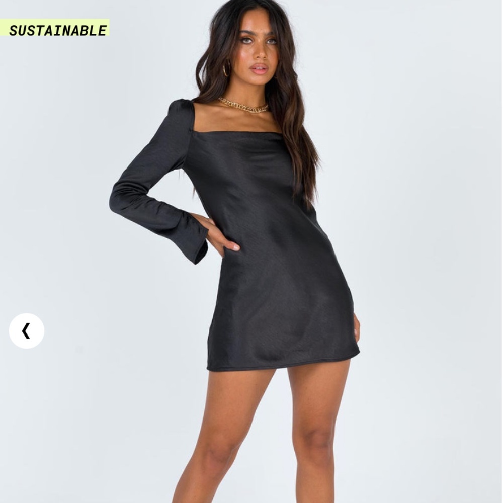 PRINCESS POLLY size 6 RECYCLED FIBERS STAR POWER MINI DRESS BLACK NWT